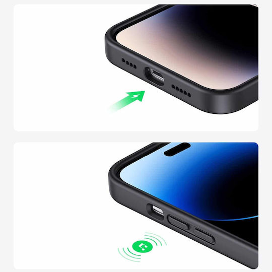 Ugreen Back Cover Σιλικόνης Σετ με Τζαμάκι Μαύρο (iPhone 14 Pro)