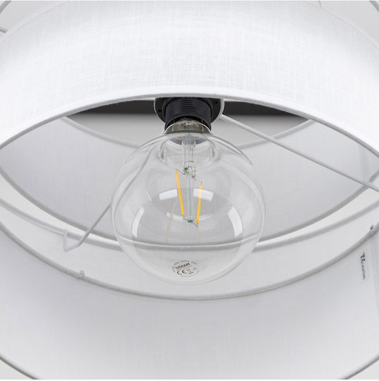 TK Lighting Pendant Light White with Socket E27