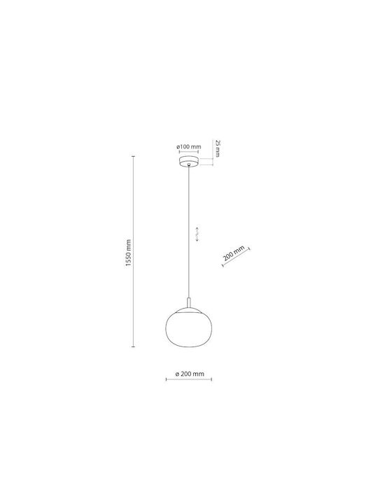 TK Lighting Lustră Gri cu Dulie E27 20x20cm.