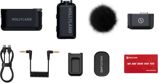 Hollyland LARK MAX 2 Solo Set Wireless Microphone Flyout Journalistic in Gray Color Space Grey