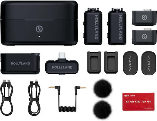 Hollyland LARK MAX 2 Combo Set Wireless Microphone Flyout Journalistic in Gray Color