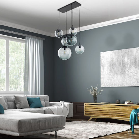 TK Lighting Κρεμαστό Φωτιστικό Μαύρο 77εκ.