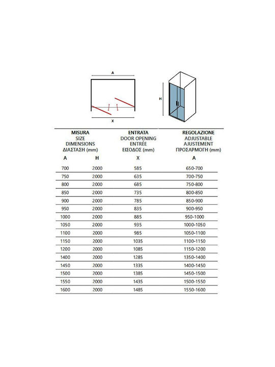 Karag Divider de verandă Duș cu Cu balamale Ușă 80x200cm Sticlă transparentă Chrome