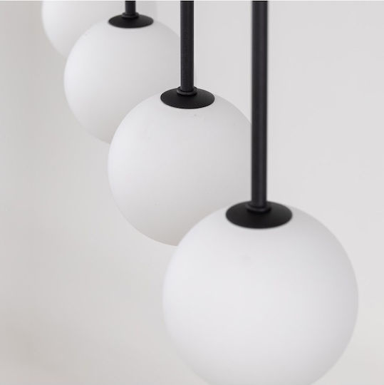 TK Lighting Martin Pendant Light Black Rail for 4 Bulbs G9 78x140cm
