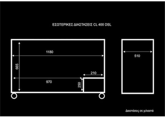 Fresh 400 DSL CL Επαγγελματικός Καταψύκτης Μπαούλο 479lt & 205W Π130.5 x Β72 x Υ84.5εκ.