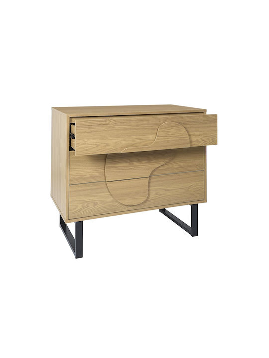 Bufet din Lemn & Metal cu Sertare Maro 90x49x79cm