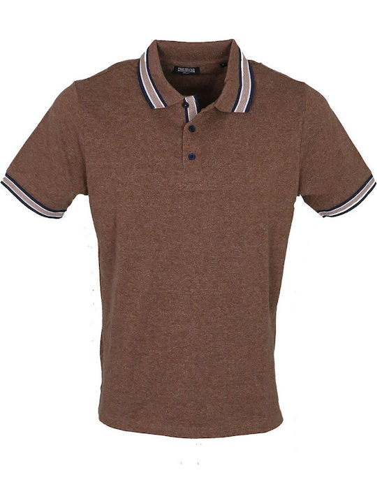 Polo Herrenbluse Kurzarm Braun