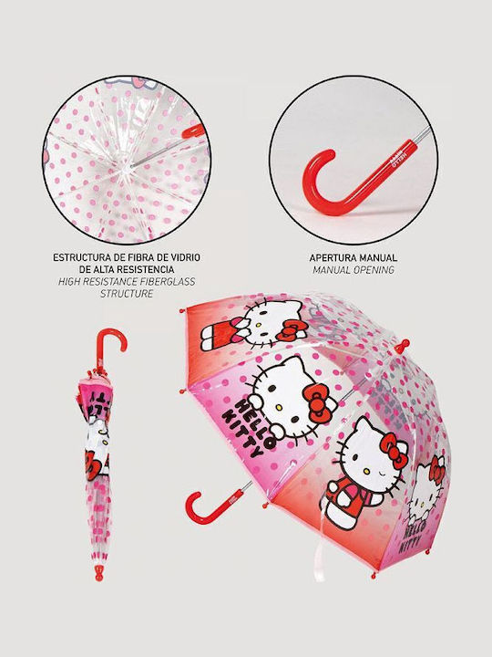 Cerda Παιδική Ομπρέλα Μπαστούνι Hello Kitty Πολύχρωμη με Διάμετρο 45εκ.