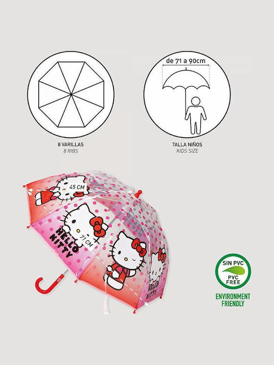 Cerda Παιδική Ομπρέλα Μπαστούνι Hello Kitty Πολύχρωμη με Διάμετρο 45εκ.