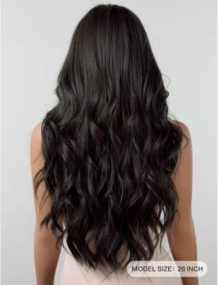 Hair Duty Περούκα με Συνθετική Τρίχα σε Μαύρο Χρώμα 70cm