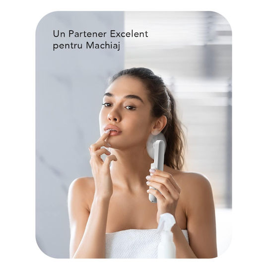 Ultra Portabil 3 În 1 Ventilator De Mână Birou Gât 3 Niveluri De Viteză Pliabil Baterie Portabilă 2000mah Autonomie 20h Skdr Airmini Alb