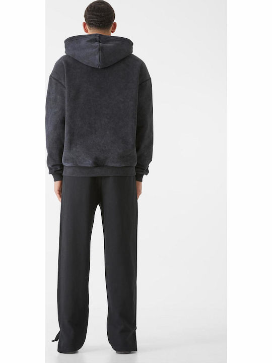 Φούτερ με Κουκούλα Washed Black