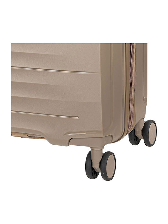 Xplorer Mittlerer Hartgepäckkoffer Beige mit 4 Rädern Höhe 65cm