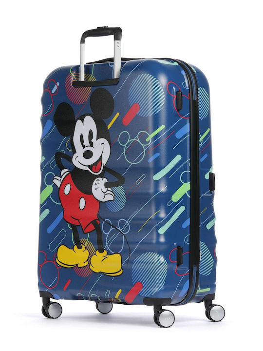 American Tourister Wavebreaker Детски Голям Куфар За Пътуване Твърд Mickey Future Pop С 4 Колела Височина 77см