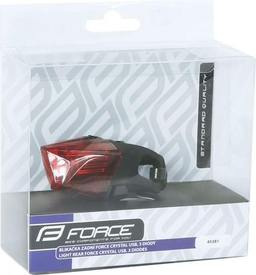 Force Crystal Rechargeable Rear Bicycle Light