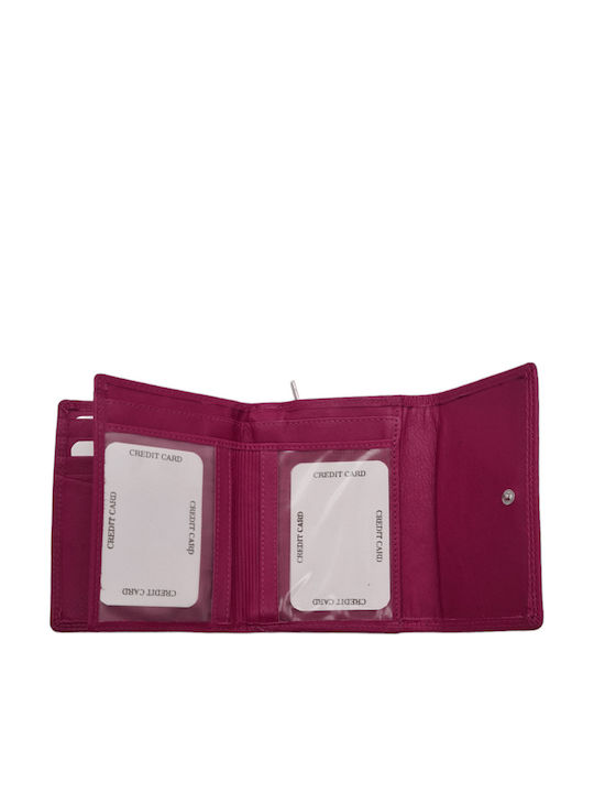 Klein Leder Damen Geldbörse mit RFID Fuchsie