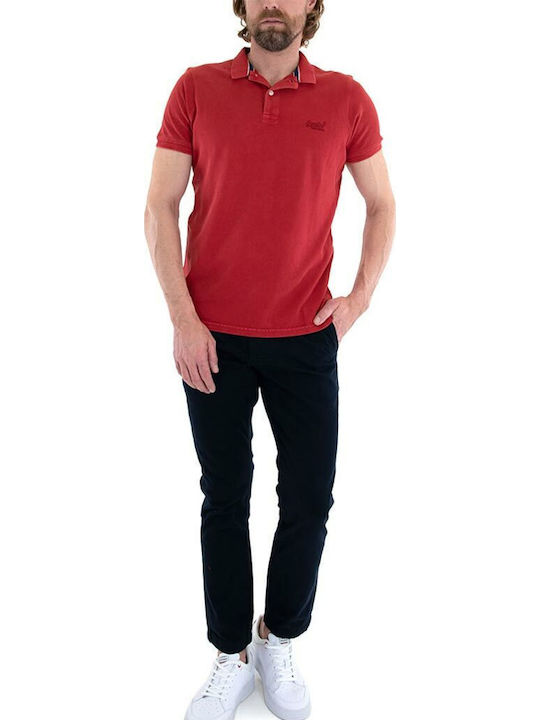 Destroy Polo Kurzarm Bluse Varsity Rot