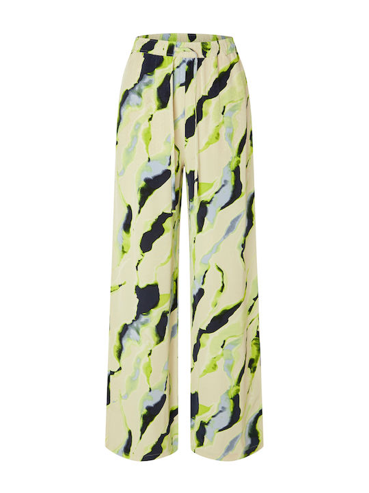 Dama Tesatura Pantaloni cu Elastic cu Croială Normală Birch
