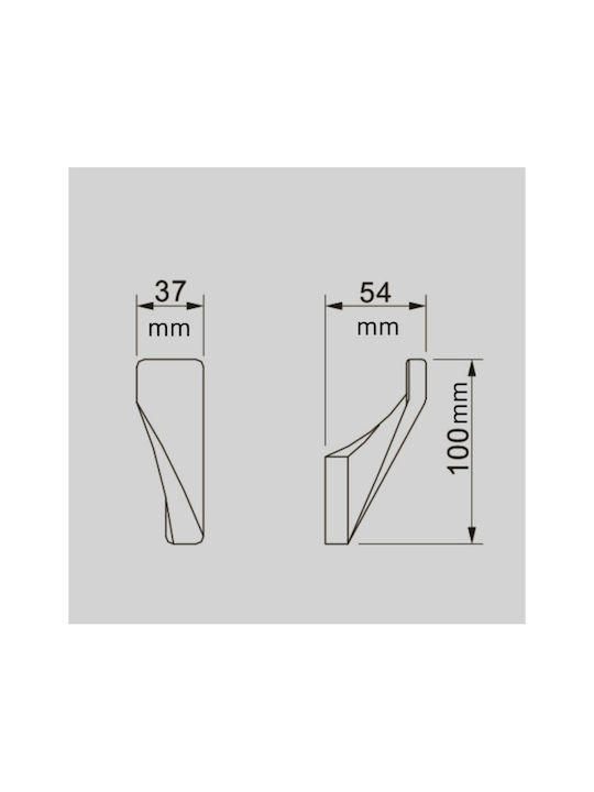 Inter Ceramic Single Wall-Mounted Bathroom Hook Black