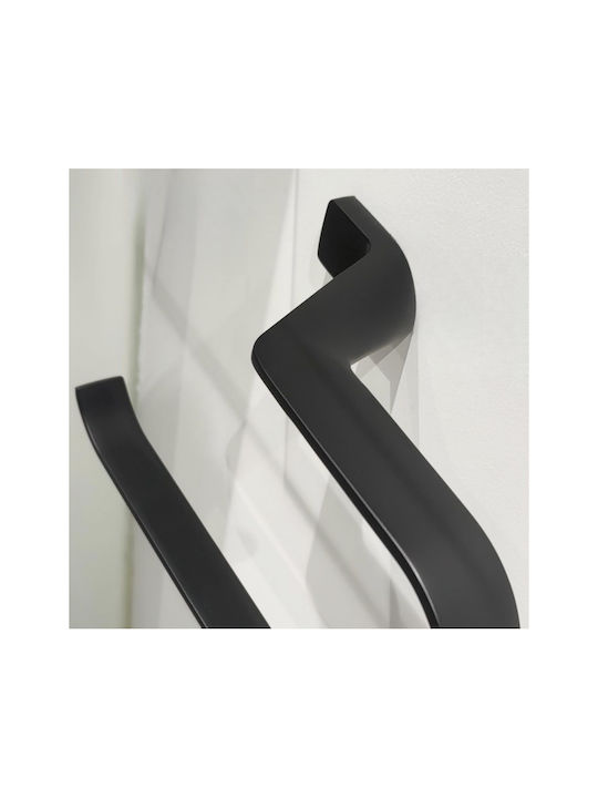 Inter Ceramic Schiene Badezimmer Einzel Wandmontage Schrauben Schwarz