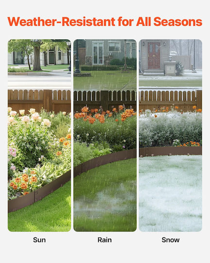 Vevor Metal Garden Border in Brown Color 39xcm