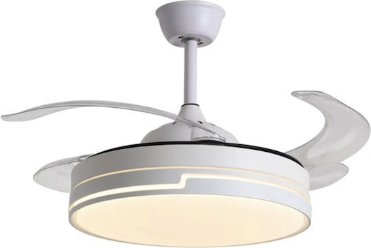 Ventilator De Tavan Cu Lumină Transparent / Alb