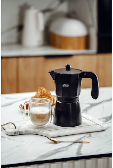 Adler Electric Stovetop Espresso Pot 9 Cups Black