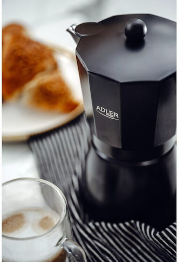 Adler Electric Stovetop Espresso Pot 9 Cups Black