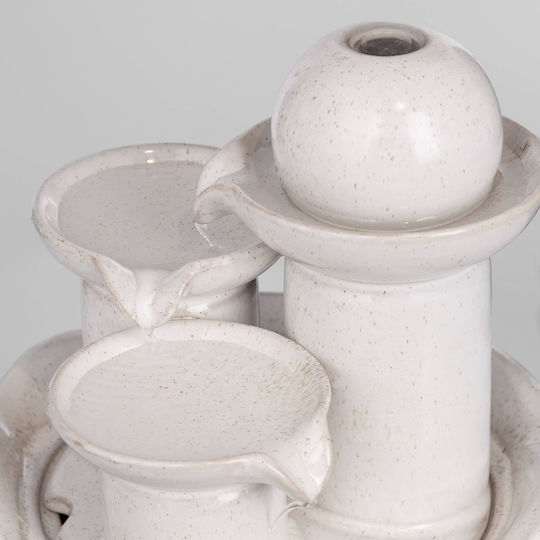 Balance Tabletop Fountain Modern Design Cream Cream Diameter 21cm x Height 24cm