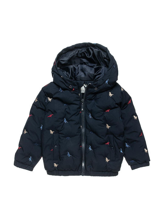 Παιδικό Casual Μπουφάν με Επένδυση & Κουκούλα Navy Μπλε
