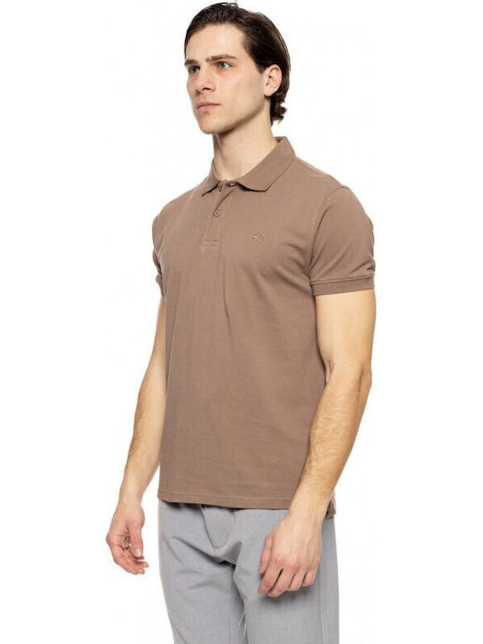 Polo T-shirt dark beige