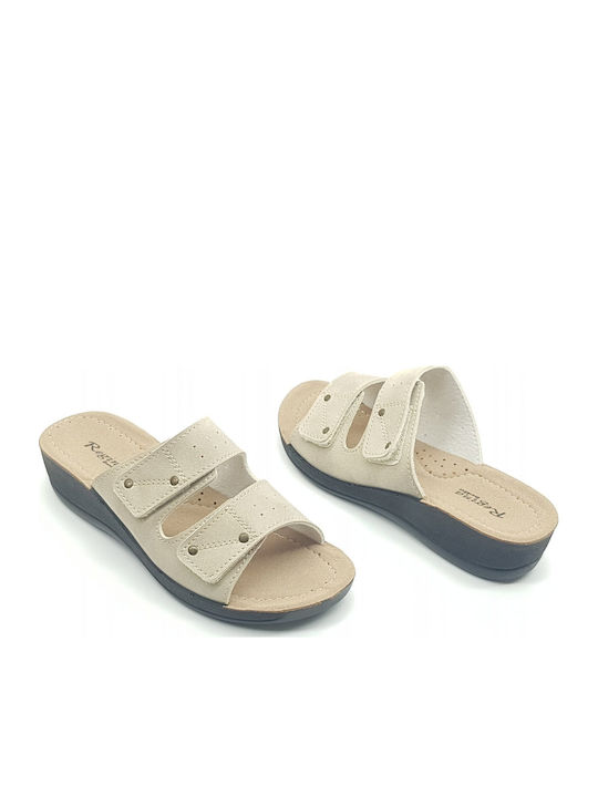 Women's Platform Wedge Sandals Beige