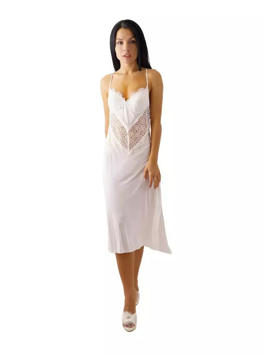 FMS Sommer Braut Damen Robe mit Nachthemd White