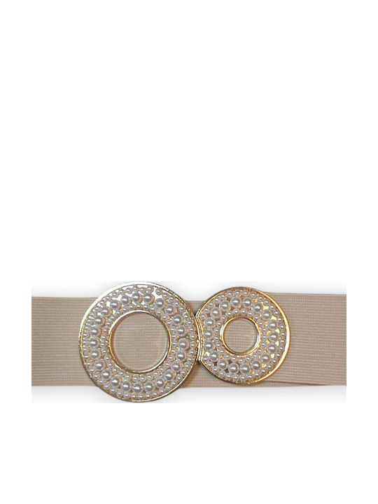 Elastic Women's Belt Beige
