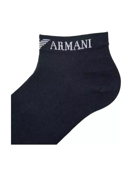Emporio Armani Мъжки Чорапи Сокети Full Logo Тройно Пакет Armani Сини-armani