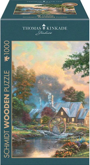 Schmidt Spiele Wooden Puzzle Thomas Kinkade Studios At Old Mill Stream 1000 Pieces