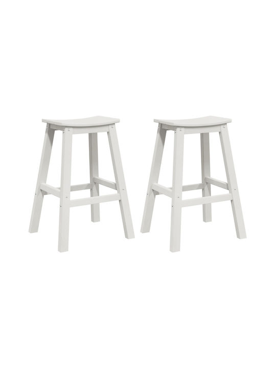 Wooden Bar Stool White 2 Pieces 43x52x73.5cm Wooden Bar Stool White 2 Pieces 43x52x73.5cm