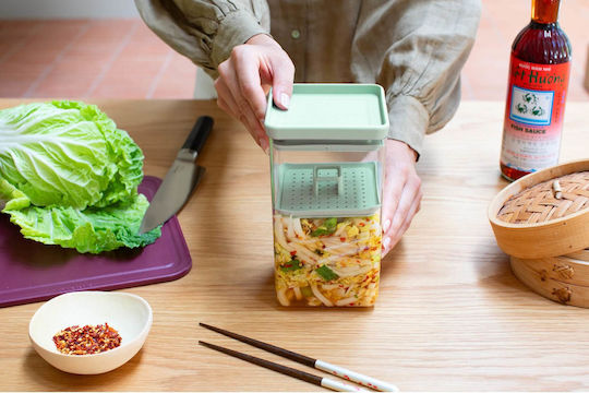 Brabantia Ваза за Обща Употреба с Капак Пластмасова Прозрачна 1600мл 1 Брой