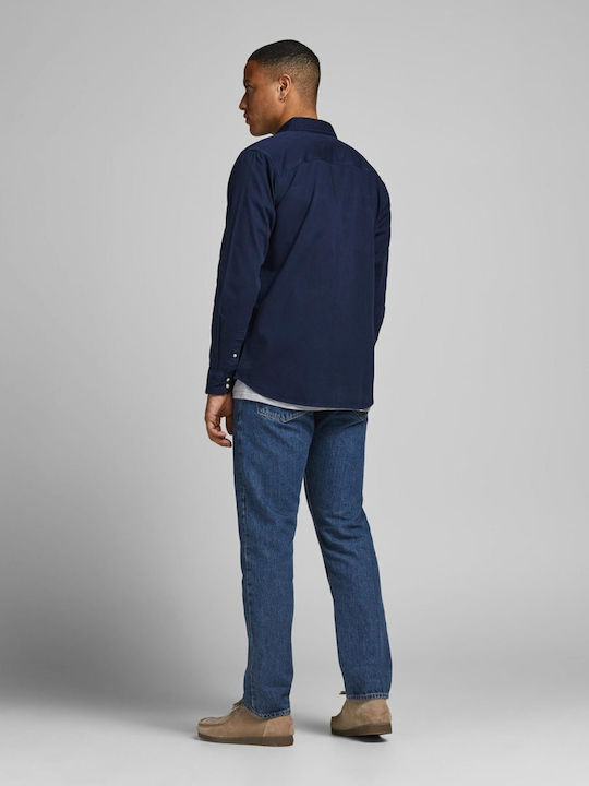 Long-sleeved Denim Shirt Blue Navy