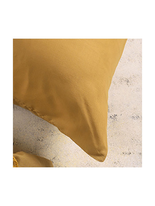 Melinen Kissenbezug-Set Curry 50x70cm.