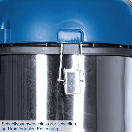Scheppach NTS30 Premium Nass-Trocken Staubsauger 1300W mit Edelstahl Behälter 30lt Silber