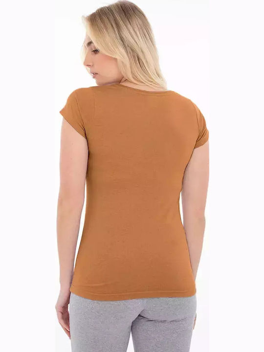 Women's Blouse Cotton Camel