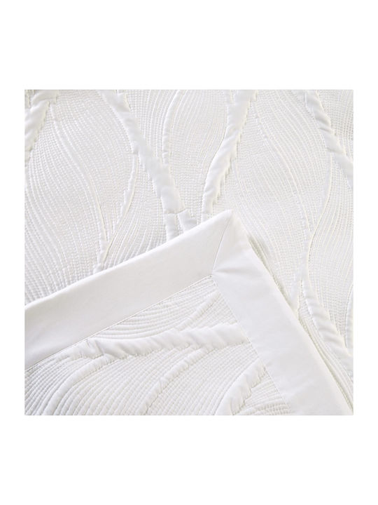 Liolios Home Set Coverlet Queen Size Microsatin White 250x240cm 3pcs