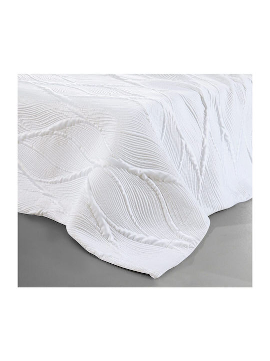 Liolios Home Set Coverlet Queen Size Microsatin White 250x240cm 3pcs