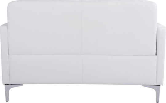 Nellie Two-Seater Couch Artificial Leather White 113x71x71 cm