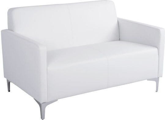 Nellie Two-Seater Couch Artificial Leather White 113x71x71 cm