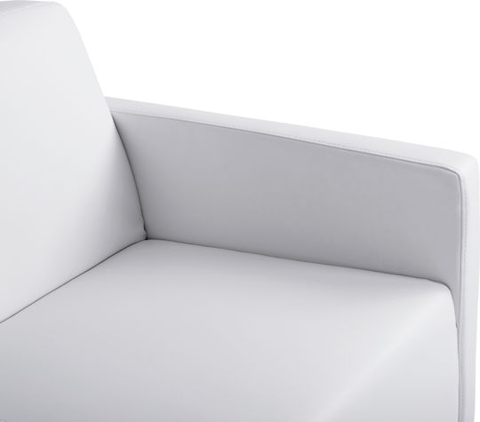 Nellie Two-Seater Couch Artificial Leather White 113x71x71 cm