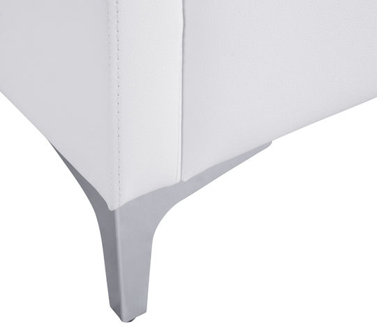 Nellie Two-Seater Couch Artificial Leather White 113x71x71 cm