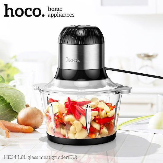 Hoco Mini Chopper Multi 300W mit Behälter 1,8l Schwarz