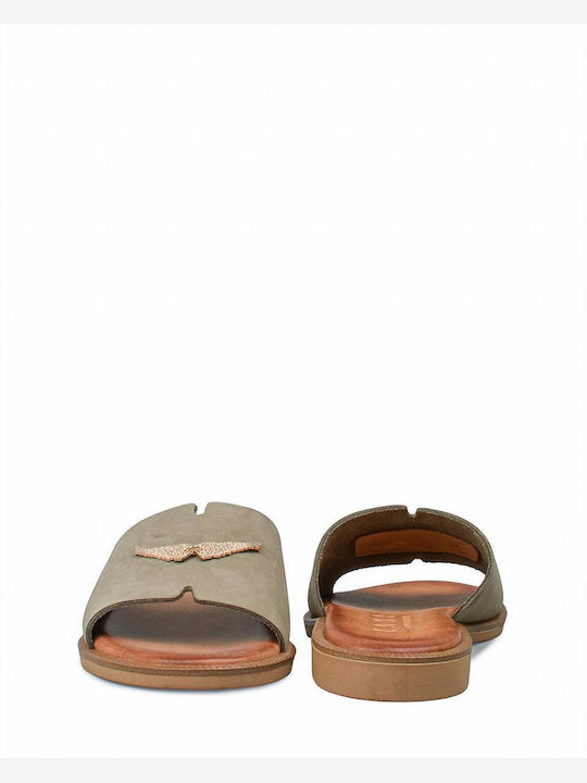 Women's Flat Sandals in Green Color